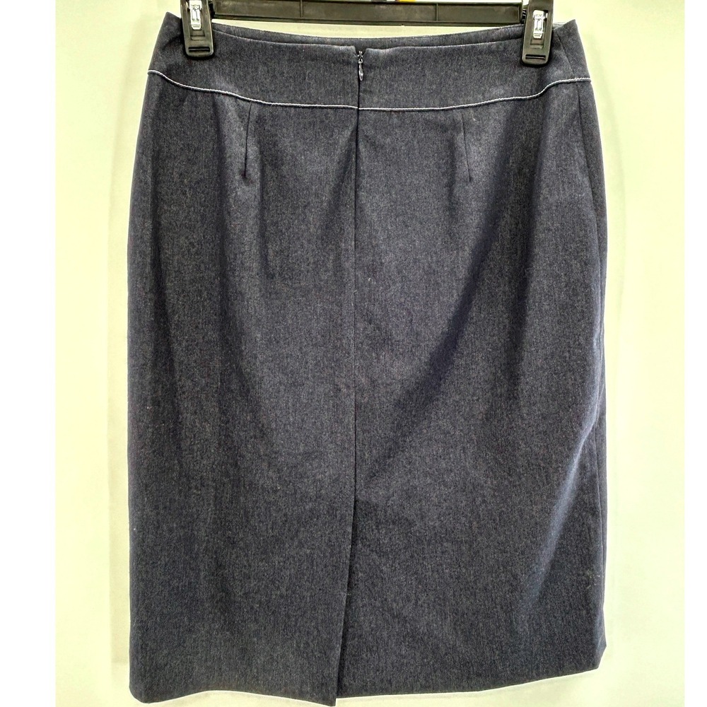 Evan-Picone Denim Look Pencil Skirt Career Office Midi Stretch Size 8 Minimalist - Picture 3 of 9